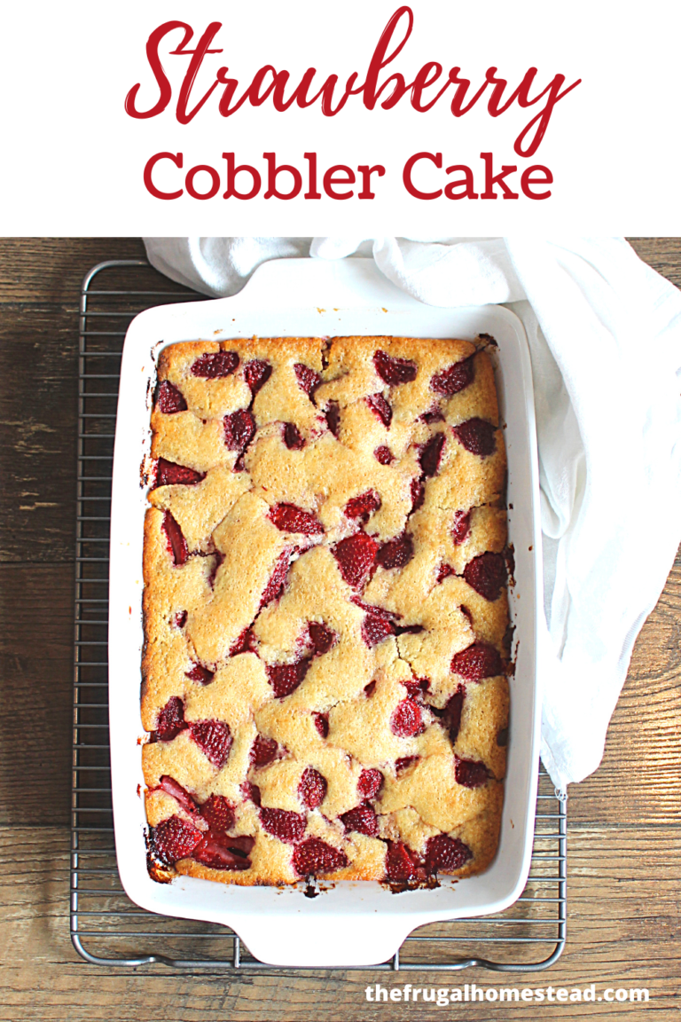 Easy Strawberry Cobbler Cake The Frugal Homestead