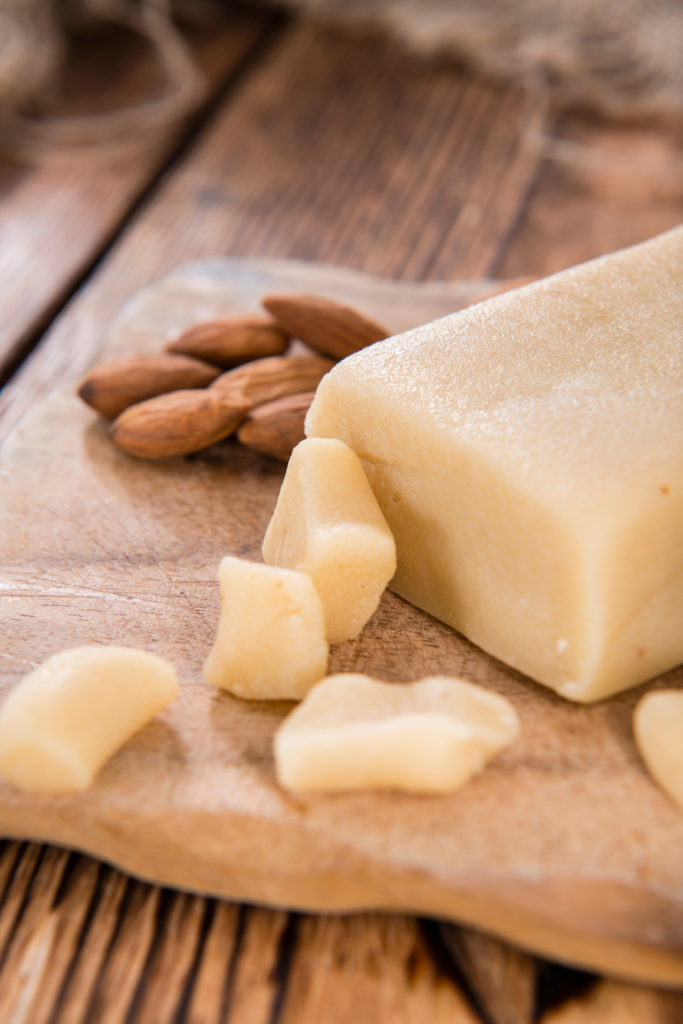 a block of homemade marzipan